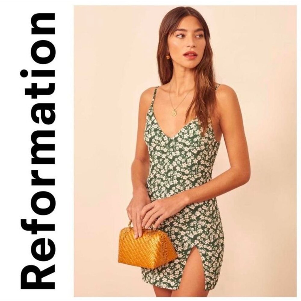 Reformation Marlowe Dress in Cilantro Size XS